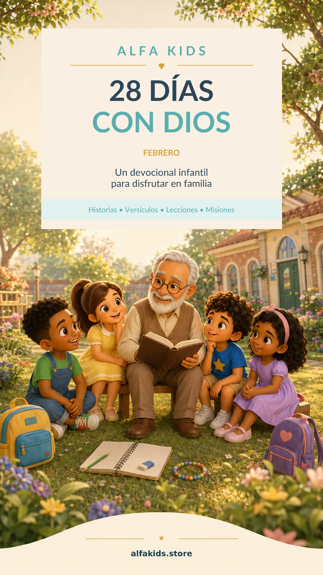Portada del devocional Alfa Kids Febrero ES-LATAM