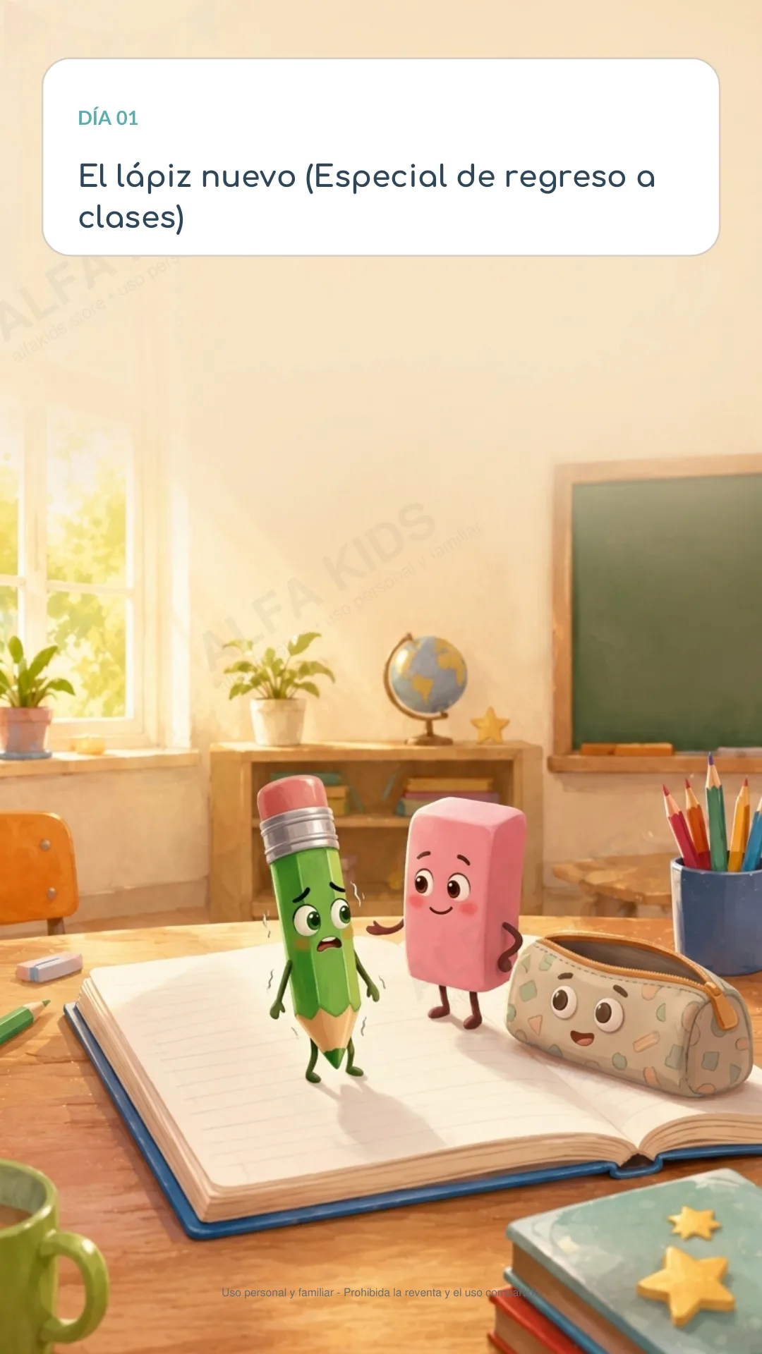 Página real de apertura del Día 1 de Alfa Kids ES-LATAM
